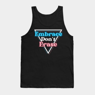 Protect Trans Kids - Embrace Don't Erase Pocket Design Tank Top